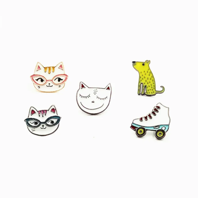 1 шт. роликовые коньки в форме значка собаки и кошки брошь женские животные значки