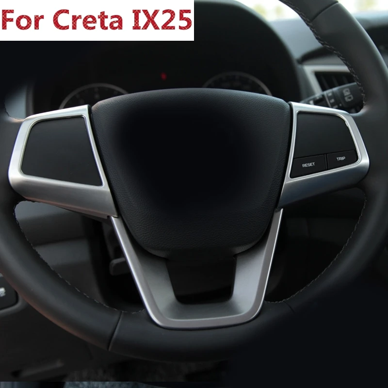 Для creta hyundai ix25 декоративные кнопки на рулевом колесе крышка отделка интерьера