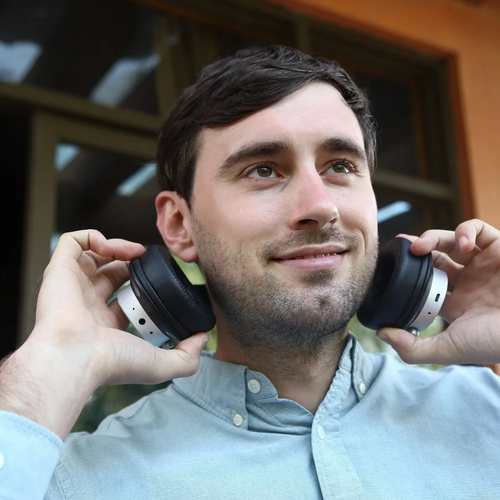 Ideausa V200 Active Шум шумоподавления ANC Bluetooth наушники за ухо Hi-Fi Беспроводной с