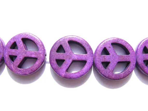 

bulk turquoise stone peace symbol rose multicolor assortment jewelry beads 25mm--5strands