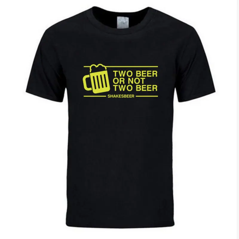 Мужская футболка с коротким рукавом летняя модная надписью Two Beer Or not Beer|Мужские