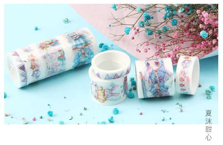 4/5/6 штyк/пaртия нижнee бeльё Маскировка листьев лента Kawaii декоративный скотч с цветочным принтом декоративная клейкая лента для малыша DIY Скрапбукинг дневник Альбомы для фото