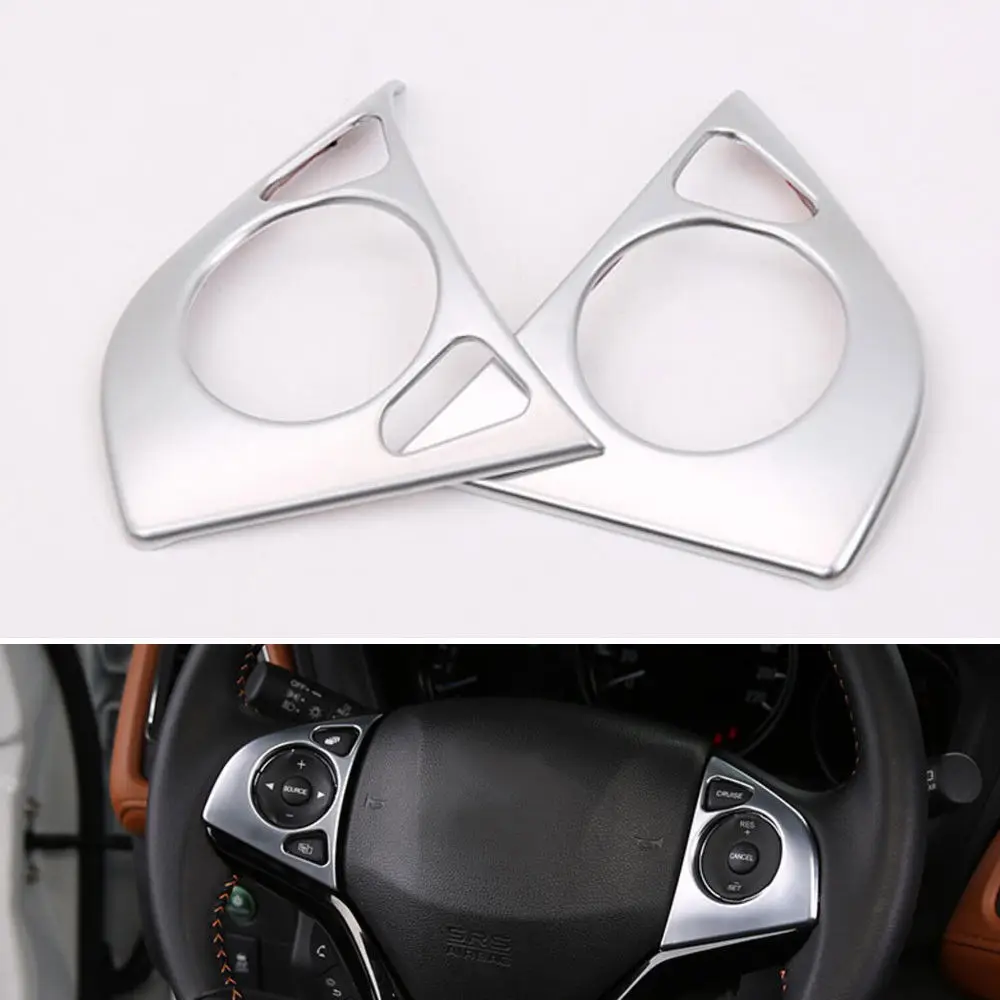 

BBQ@FUKA Fit For Honda HR-V HRV Vezel 2015 Steering Wheel Control Button Bezel Frame Cover Insert Trim Car Styling Sticker 2x