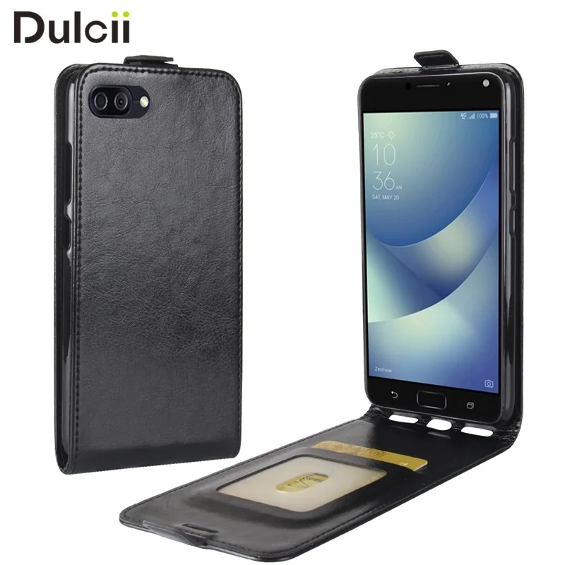 Dulcii для ASUS X00ID Zenfone4Max сумка Crazy Horse Вертикальный флип PU чехол Asus Zenfone 4 Max Pro Plus ZC554KL