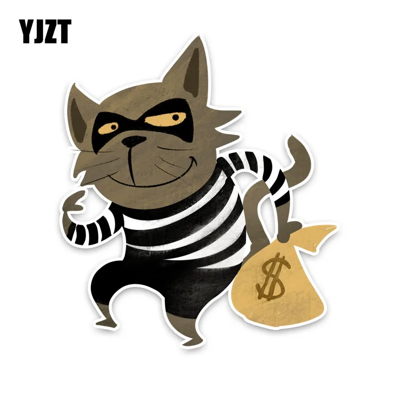 

YJZT 13,5 см * 15 см забавный кот Мультфильм Украшение Наклейка Автомобильные аксессуары ПВХ автомобильная наклейка 5-1184