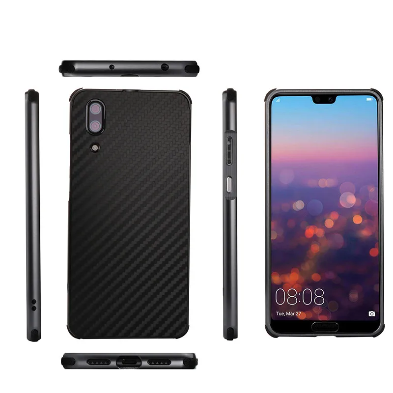 Luxury Carbon fiber Shockproof Aluminum case For Huawei P20 Lite Pro Nova 3E P Smart Metal Frame+ plastic Hard Back Cover Coque | Мобильные