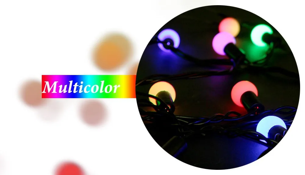 Китайский завод 6 м 40 светодиодный RGB 8 Вт многоцветный 220 В светодиодный шар гирлянда Рождественский светильник для праздника/вечерние/украшения