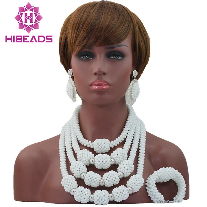Новый дизайн нигерийские Свадебные африканские бусы ювелирный набор ручной