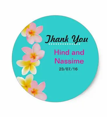 

1,5 дюймовые наклейки Plumeria для свадьбы