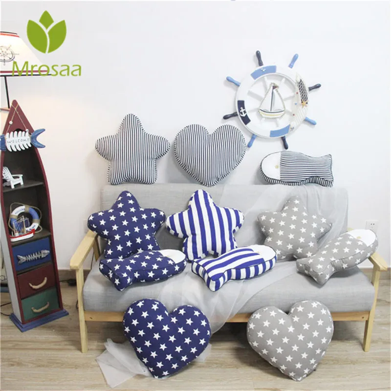 Тканевая подушка в форме шара детская декоративная домашняя звезды любви рыбы