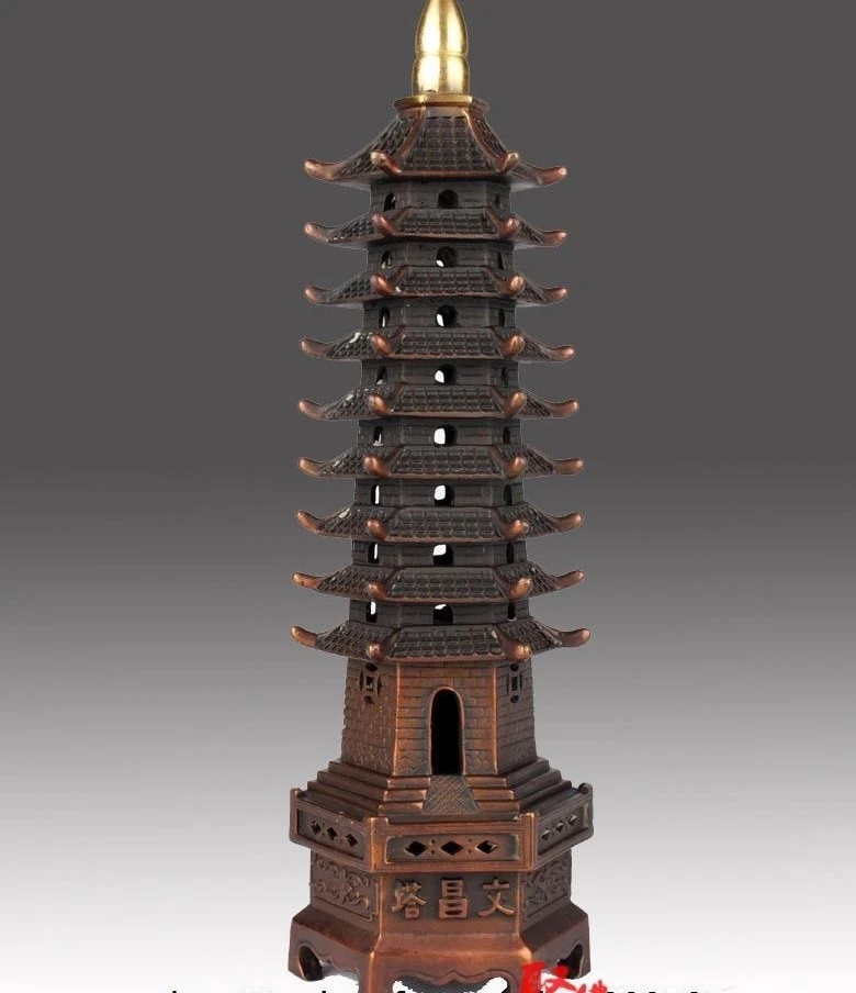 Китай Бронза Медь Домашняя Декоративная скульптура башня wenchang Stupa статуя пагоды |