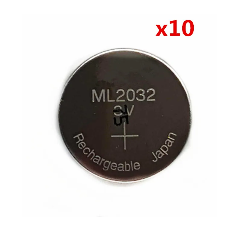 Новые оригинальные перезаряжаемые литиевые батарейки ML2032 3V 10 шт./лот кнопочные