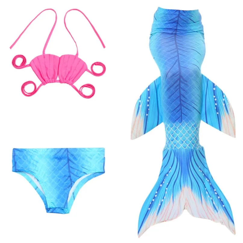 Girl Bikini Mermaid Swimsuit 3-piece Sets Toddler Summer Clothing Beach Tail Swimwear Teenage Girls Clothes 10 12 Years | Детская одежда