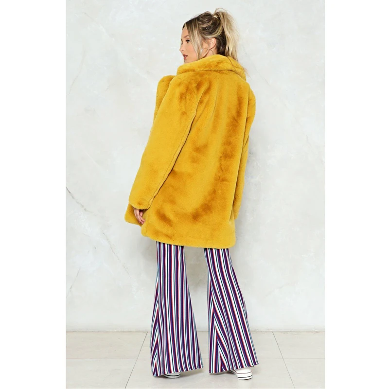 Осенний женский пуховик с искусственным мехом кролика CP Turn Down Collar, модная открытая вязка, повседневная искусственная куртка для женщин, модель CP94.