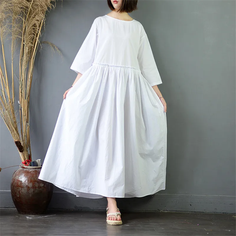 SCUWLINEN 2019 летнее женское платье Винтаж женская обувь на низком каблуке однотонная