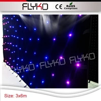 rgb in 1 flyko fabric fireproof 6pcssqm led star curtain 3 6m full color for wedding party
