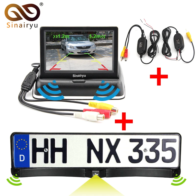 4 3 ''автомобильный монитор 2 4G беспроводной CCD HD автомобильная парковочная
