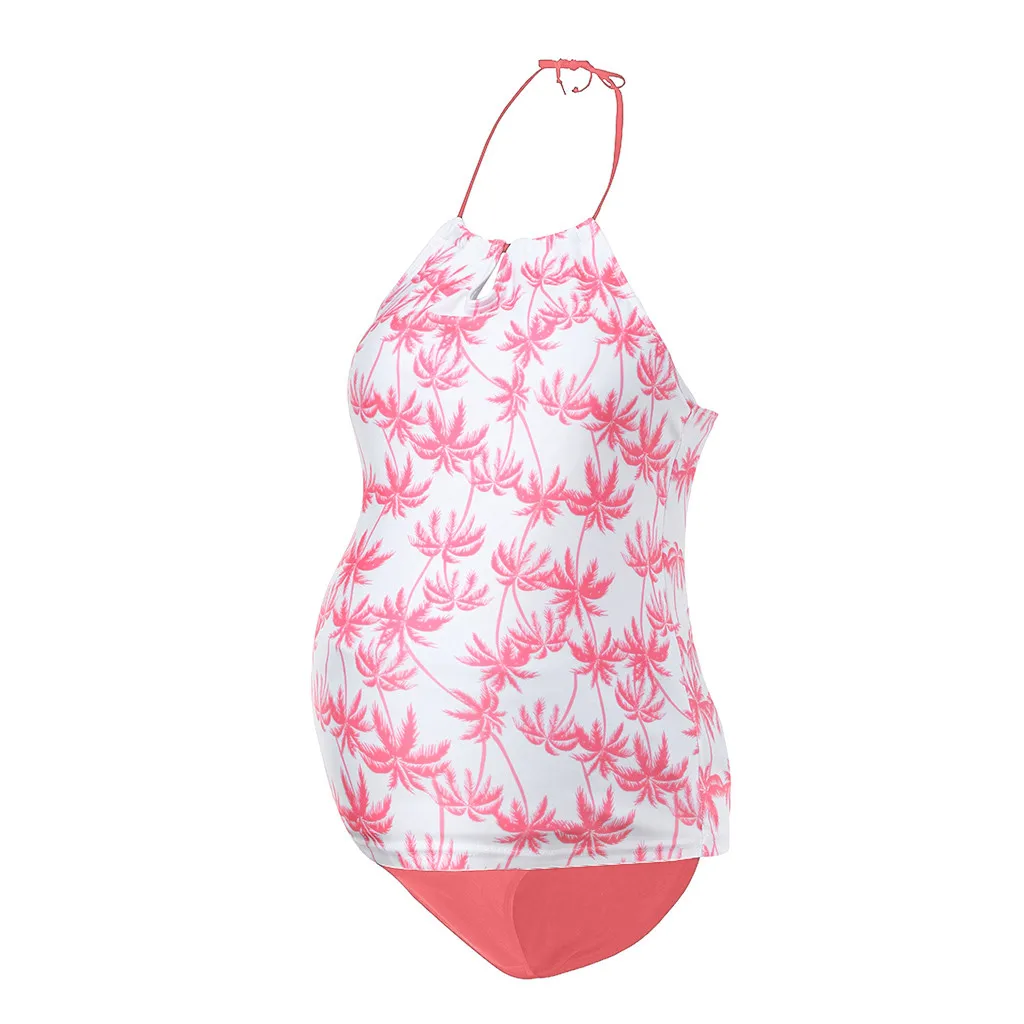 

Summer Pregnant Women Print Sexy Maternity Bikini Set Sleeveless Beach Swimsuit