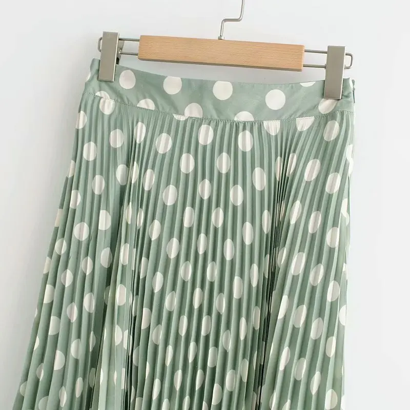 Корейская мода в белый горошек юбки женские повседневные плиссированные лето