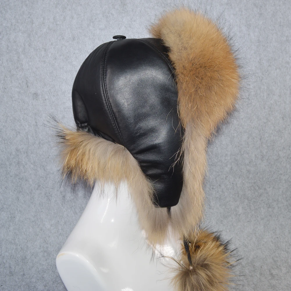 2020 Роскошные Для женщин из натурального Лисьего меха шапка ушанка енота шапки
