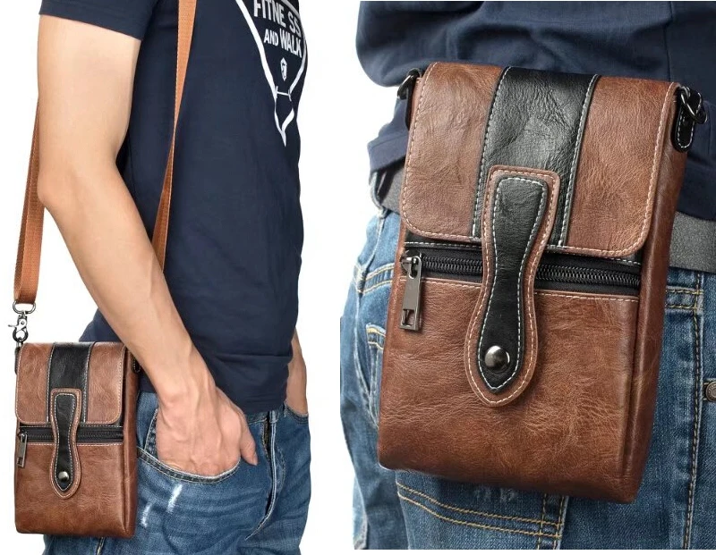 Фото Кобура мужской плечевой ремень клип Мобильный телефон кожаный чехол для Galaxy S8/S8