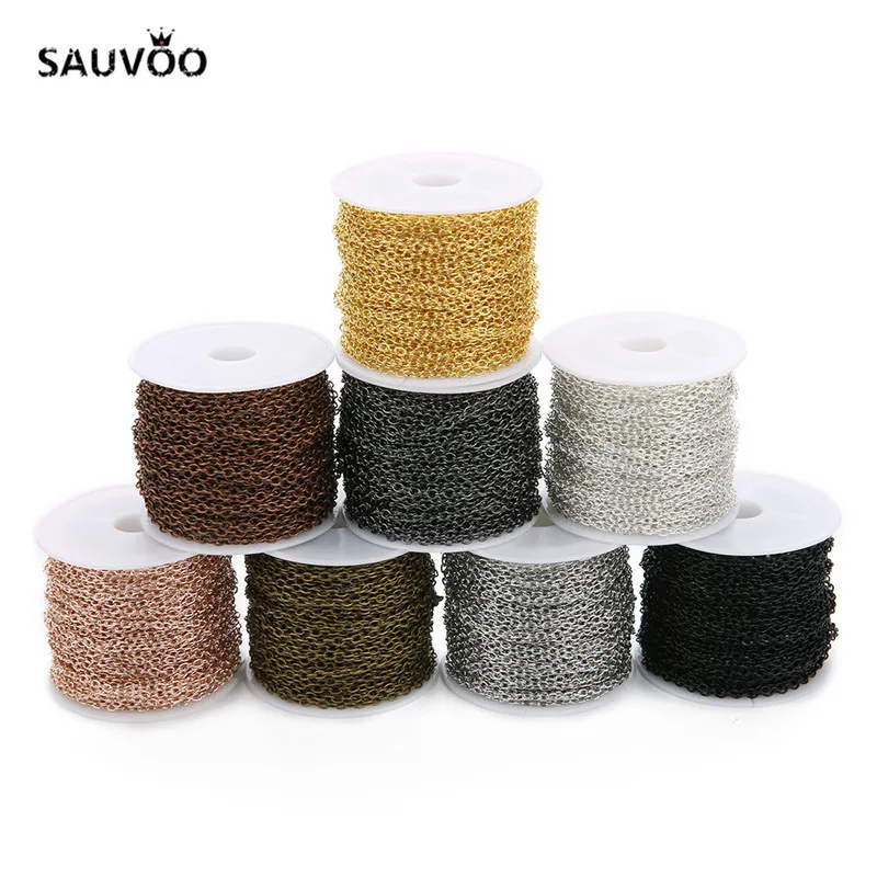 Цепочка под золото розовое черная античная бронза 2 х3 мм 3 х4 фурнитура для