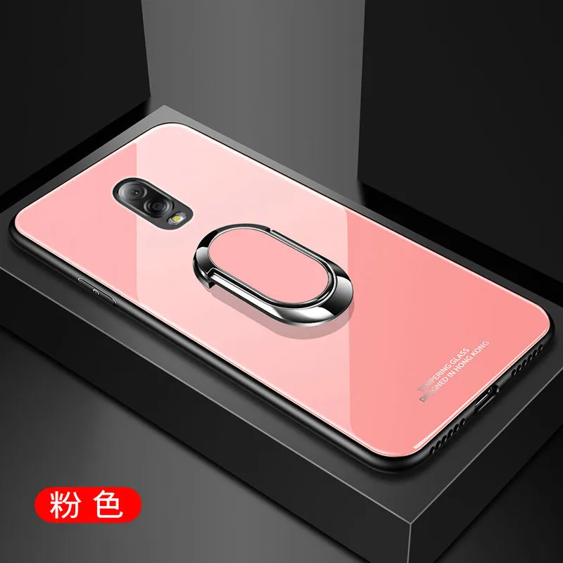 Pink Для samsung Galaxy A70 A50 A40 A30 A20 A20E A10 A9 A9S A8 A8S A8+ A7 закаленное Стекло магнитное кольцо кронштейн чехол Чехол - Цвет: Pink