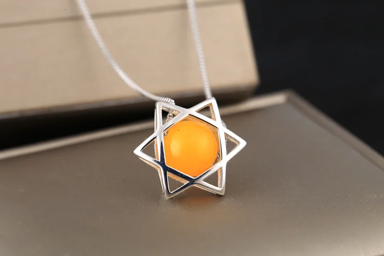 9mm 100% 925 Sterling-Silver Color Pendant empty care DIY inlaid amber wax turquoise pendant care female models inlaid beads