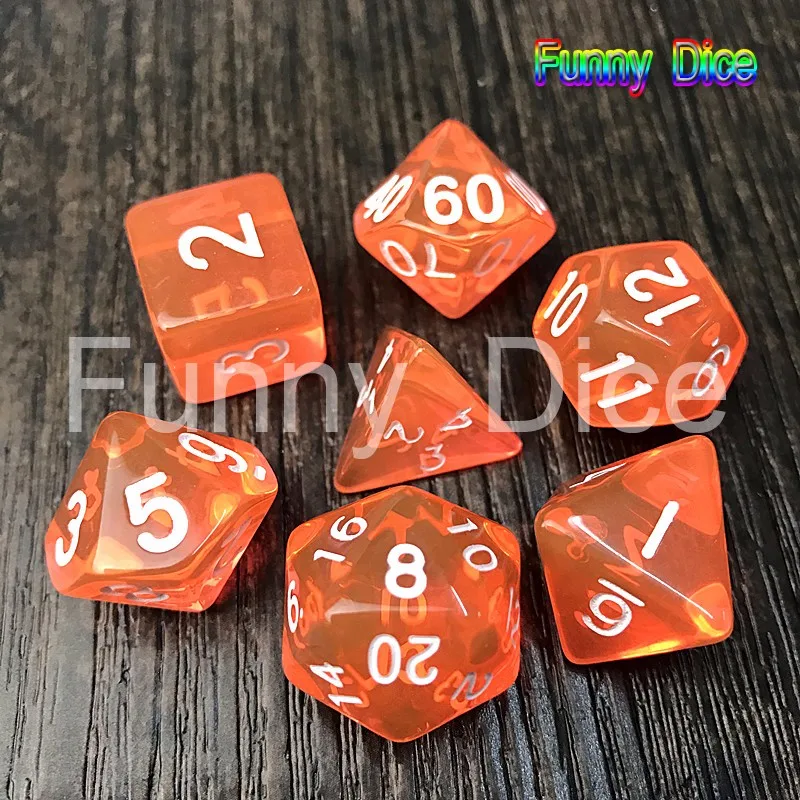 1 Набор из 7 сторонних игральных костей D4 D6 D8 D10 D12 D20 для подземелий и драконов dados rpg