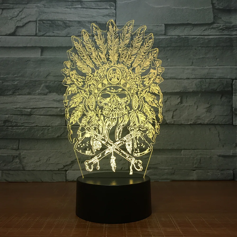 Новинка креативный 3d ночник в семи цветах сенсорный дистанционный светодиодный
