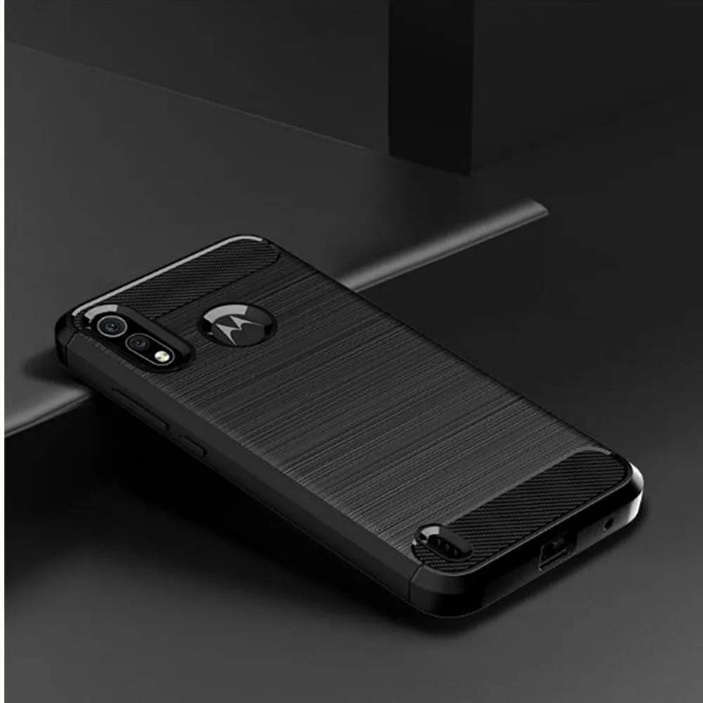 Чехол из углеродного волокна для Motorola Moto P40 Play Case резиновые силиконовые чехлы