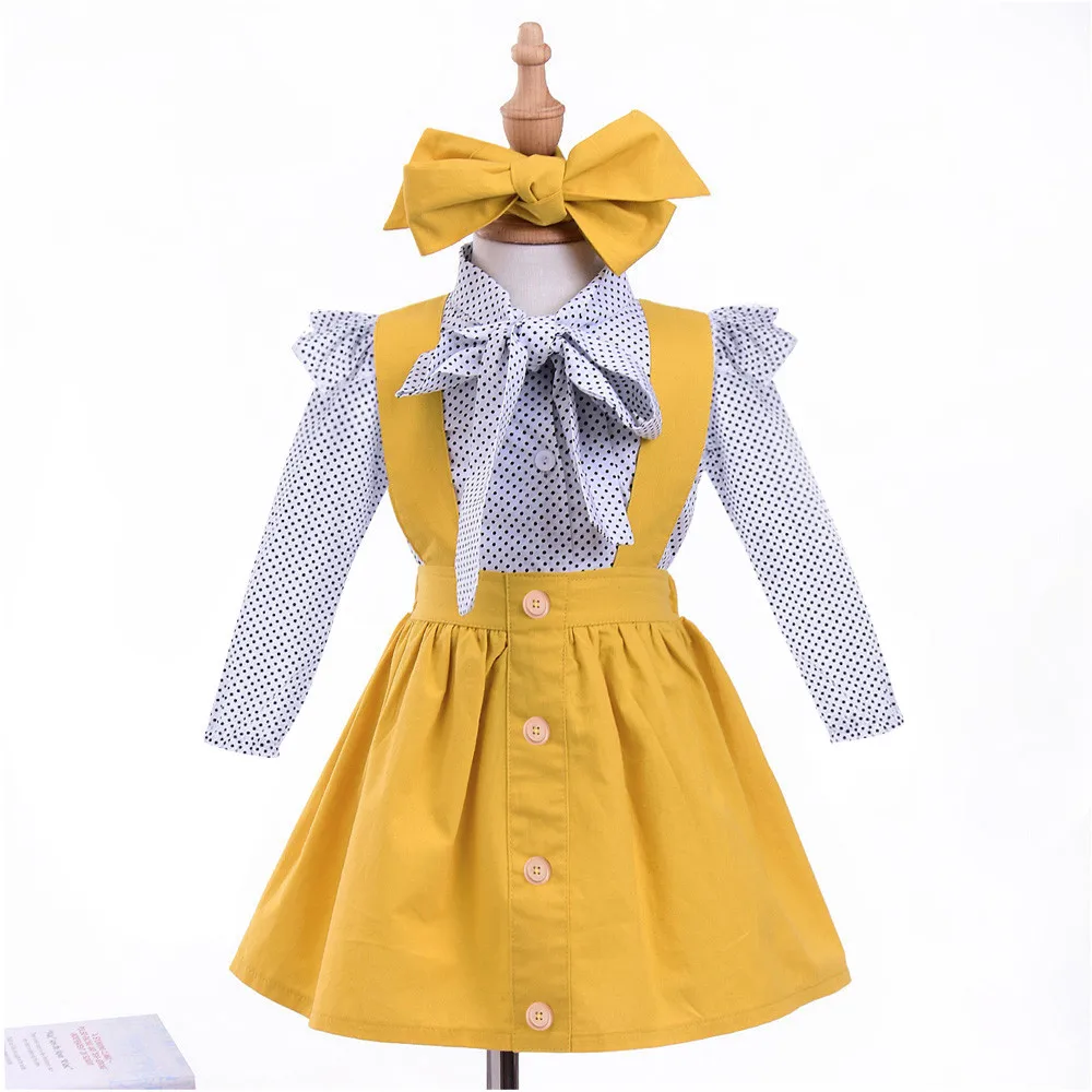 Комплект из 3 предметов для маленьких девочек с длинными рукавами в британском