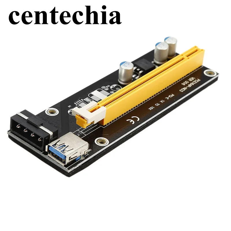 райзер USB 3.0 pci-e Express 1x к 16x Extender адаптер Riser Card с 15pin 4PIN sata кабель питания для BTC Bitcoin