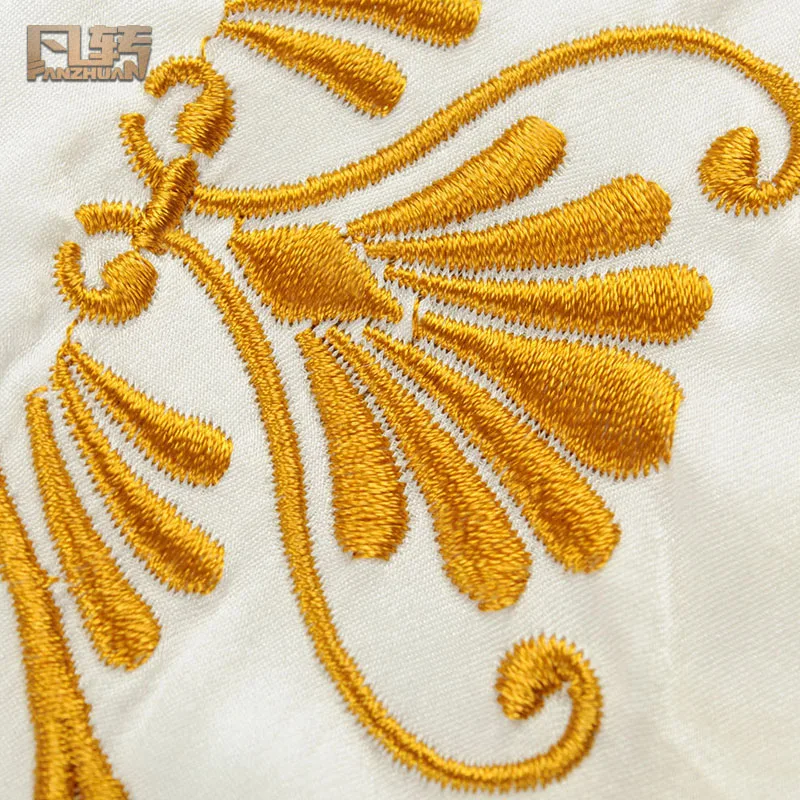 Fanzhuan Новые мужские дворцовые летние шелковые рубашки с коротким рукавом деловые шелковые вышитые рубашки 14313