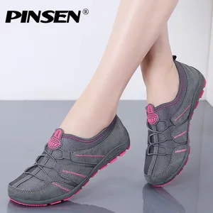 Женские дышащие кроссовки PINSEN, модные повседневные туфли без застежки, весна 2020