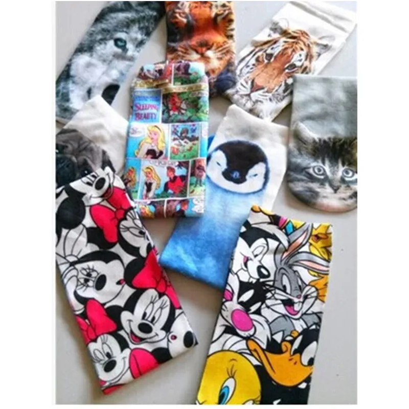 Хит! Новинка модные носки с 3D принтом животных повседневные милые ярких цветов