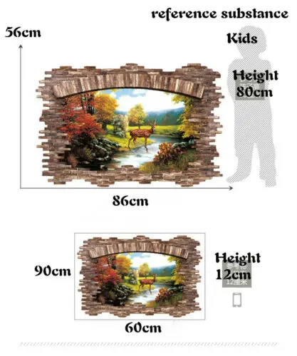 2019 натуральный настенные наклейки с пейзажами домашний Декор 3D