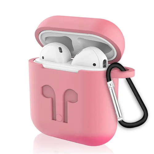 pink Мягкий силиконовый чехол для Airpods для Air Pods ударопрочный наушник защитный чехол водонепроницаемый для iphone x 7 8 гарнитура аксессуары - Цвет: pink