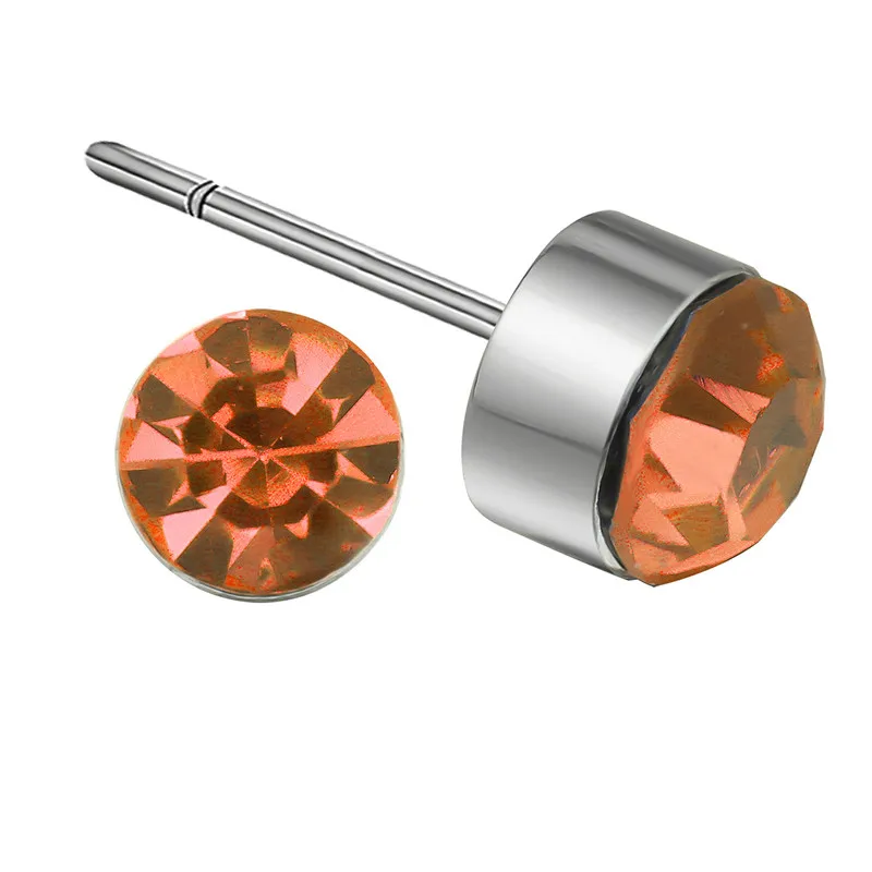 Маленькие круглые серьги гвоздики 8 мм с кристаллами фианита|earrings jewelry|round stud