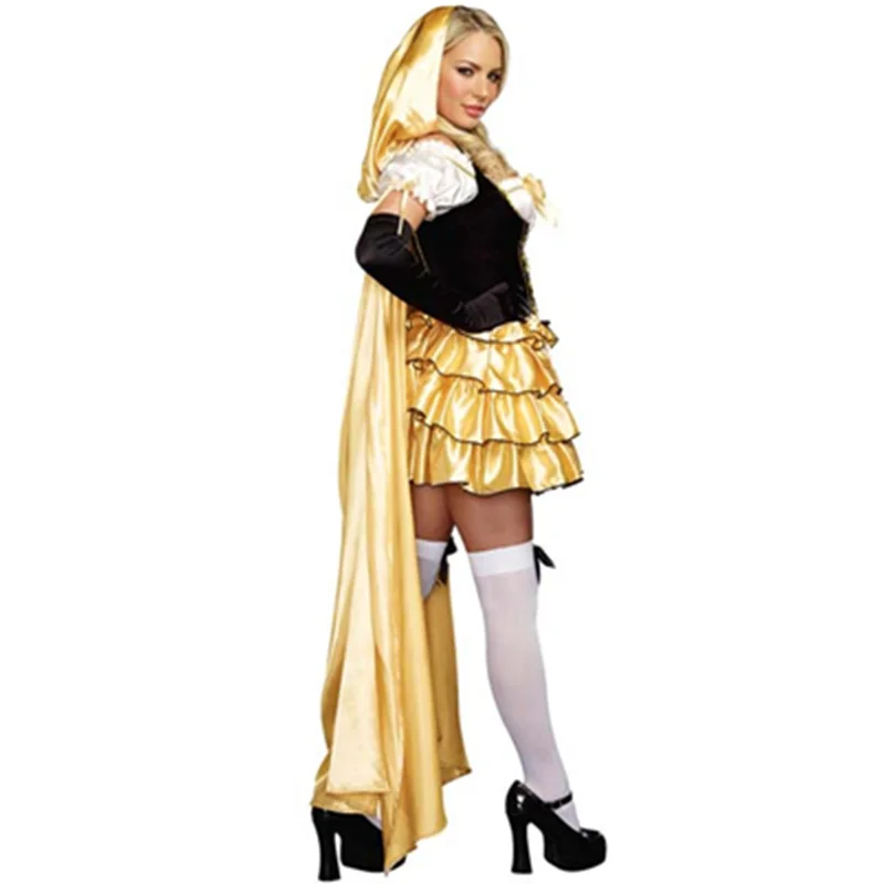 Очень милое платье стильное длинное Золотое накидка с капюшоном для взрослых
