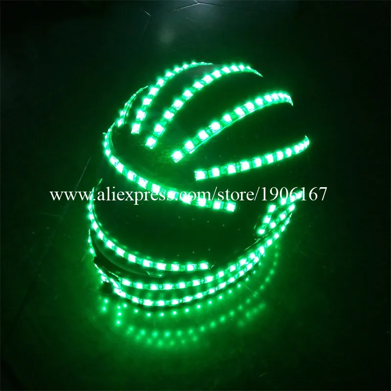 

RGB Colorful LED Luminous Robot Helmet Led Growing Flashing Stage Headwear For Dancing Bar DJ Party Halloween Christmas