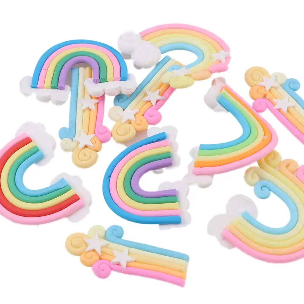 10 шт. Милая полимерная глина фотоэлемент радужные миниатюры украшения для