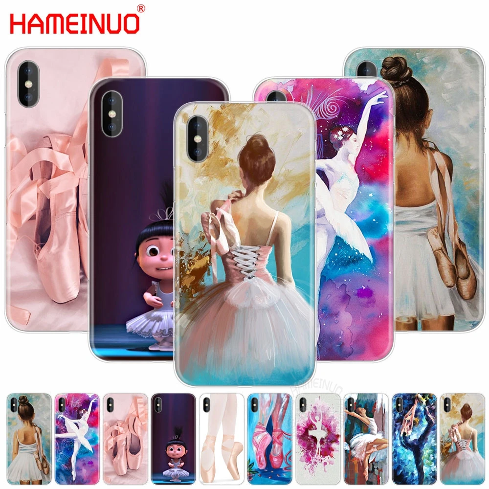 HAMEINUO Балетная пачка для девочек Балетки Тапочки сотовый телефон чехол iphone X 8 7 6 4 4s