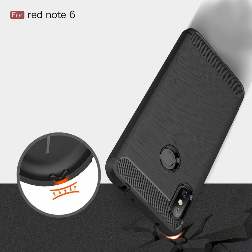 AXBETY или redmi note 6 крышка мода углеродного волокна Ultra Slim защиты телефонные чехлы из