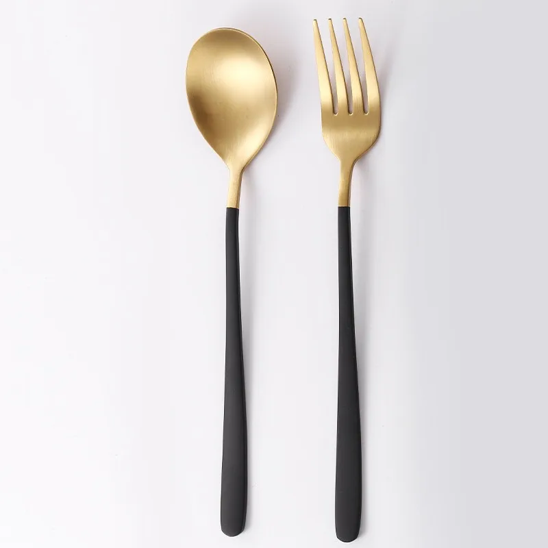 Spoon fork G JueQi набор посуды столовые приборы из нержавеющей стали 304 посуда кухонная посуда включает нож вилка чайные ложки 18/10 - Цвет: Spoon fork G