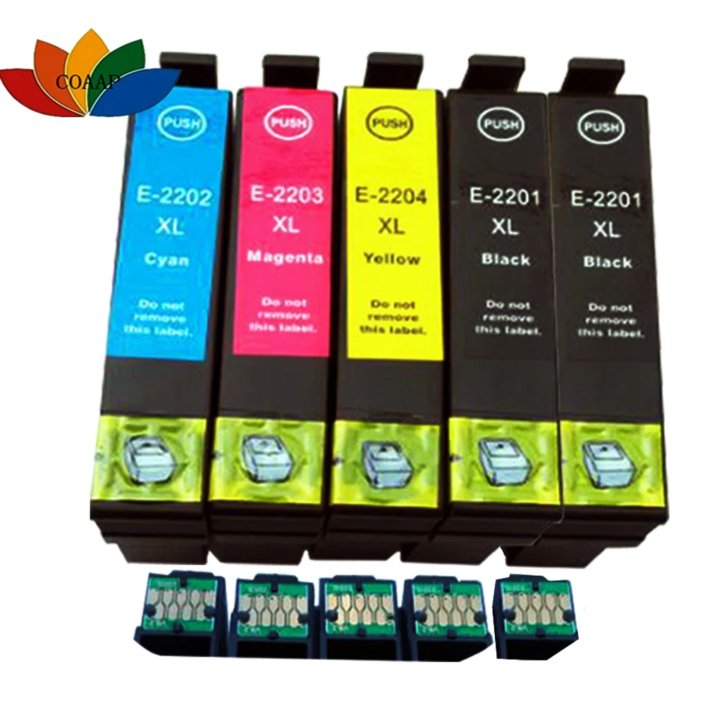 5 совместимый EPSON 220XL T220 XL чернильные картриджи для XP-320 XP-420 XP-424 WF-2630 WF-2650 WF-2660