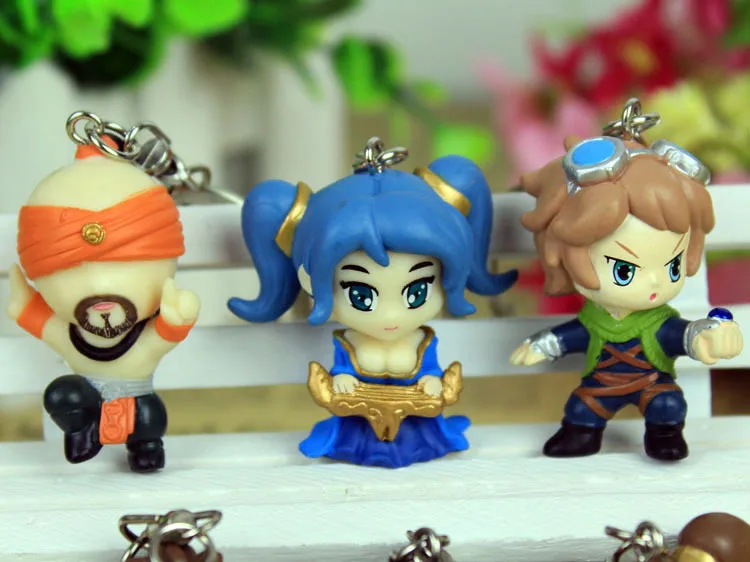 FREE SHIPPING Cute !!! 6 Piece Anime Hot Game Garen Valoran Darius LeBlanc All Stars Action Key Chain Ring In Box | Украшения и