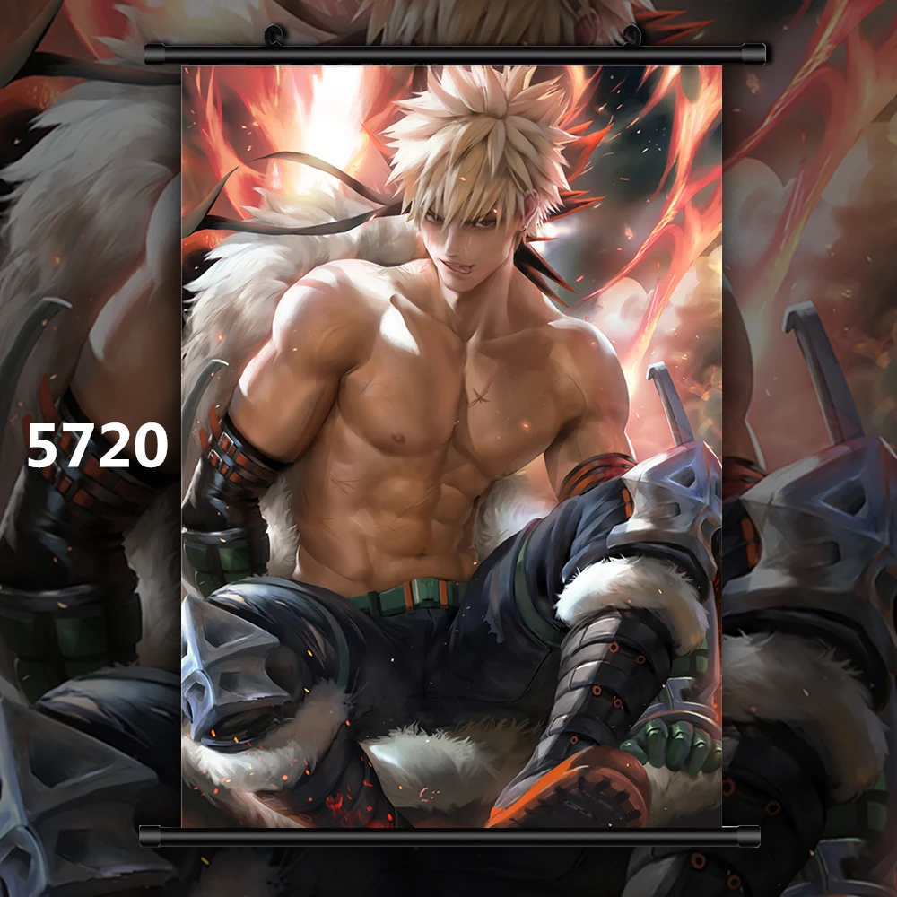 5720 Boku no My Hero Academy Bakugou Katsuki Todoroki Shoto Midoriya Izuku Аниме Манга настенный плакат свиток C - Color: 5720