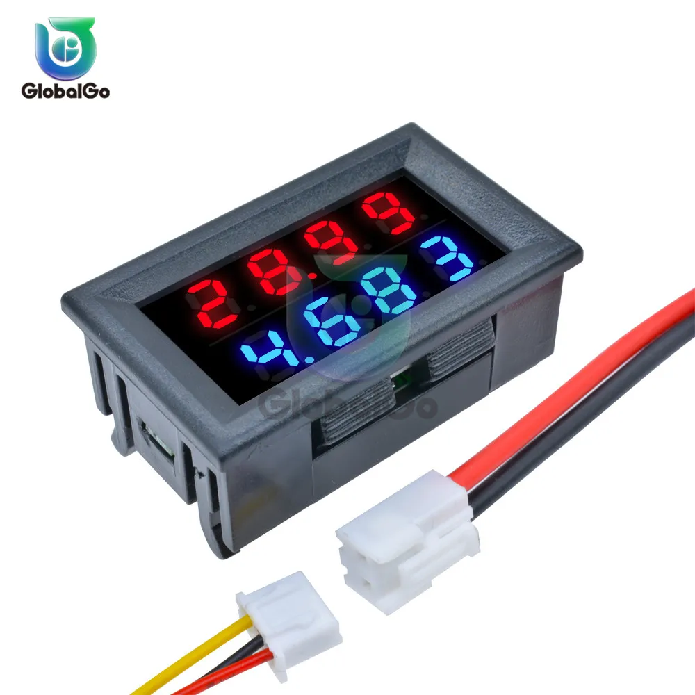 DC/100 V/10A цифровой амперметр вольтметр Синий Красный светодиодный двойной цифровой панельный Ампер Вольтметр датчик для автомобиля измеритель тока