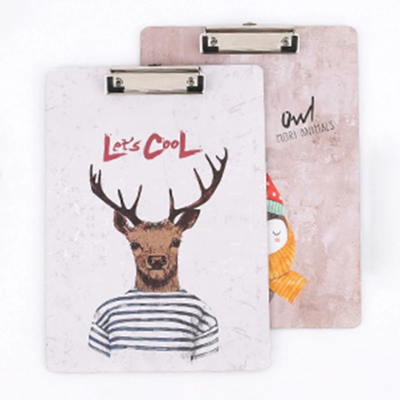 A4 многофункциональная деревянная папка с животными файл буфер обмена фанера